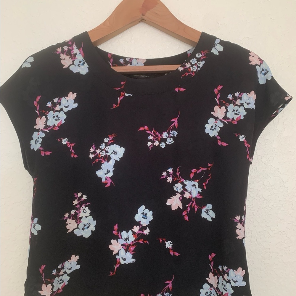 Floral Black Top